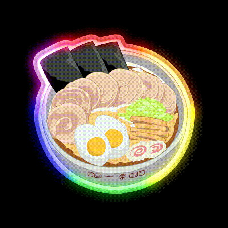 Delicious Anime Ramen Snack Food Led Neon Sign Rgb Color - LED neon sign close-up detail