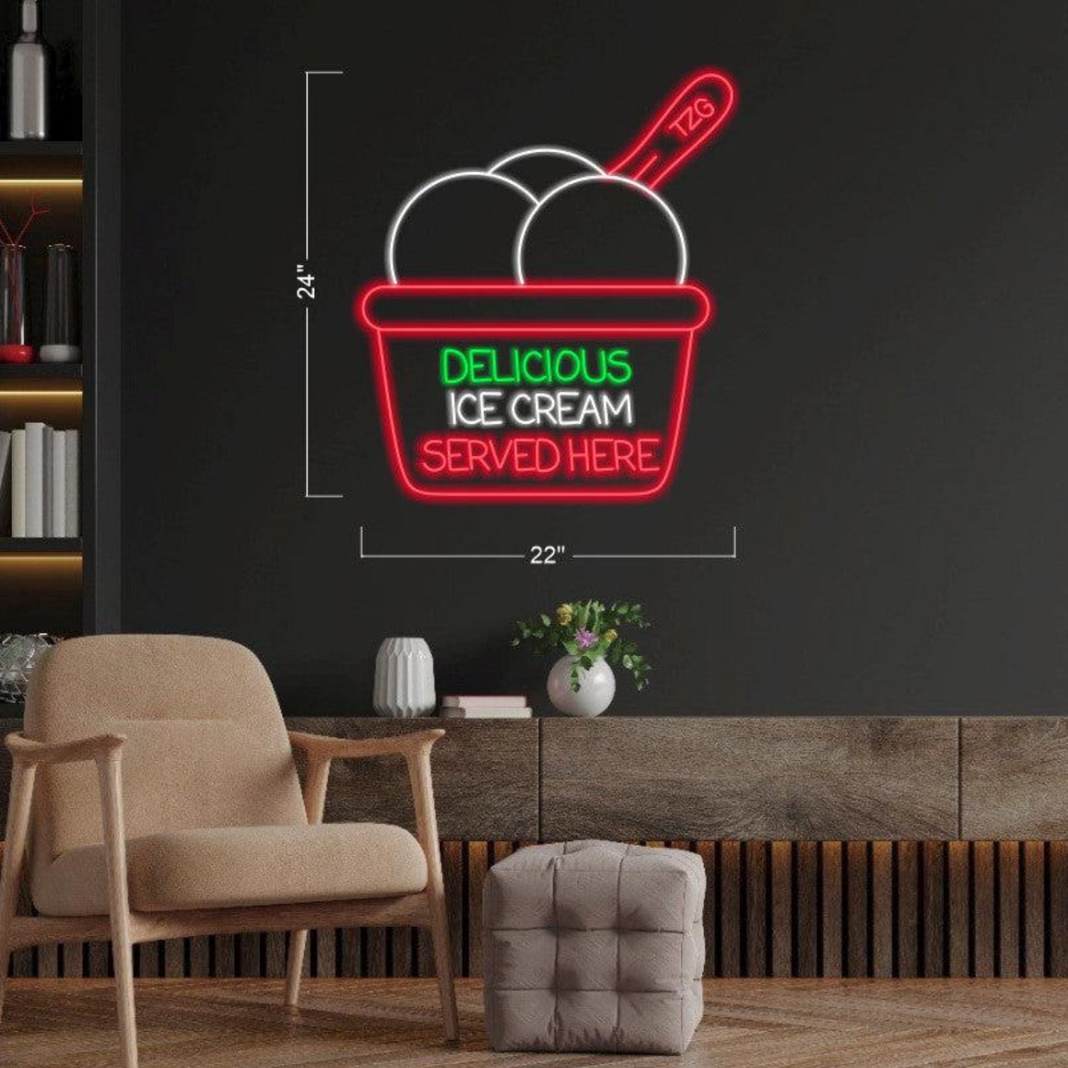 Delicious Ice Cream Cartoon Led Neon Sign For Cafe Sweet Shop Decor | Shineneon