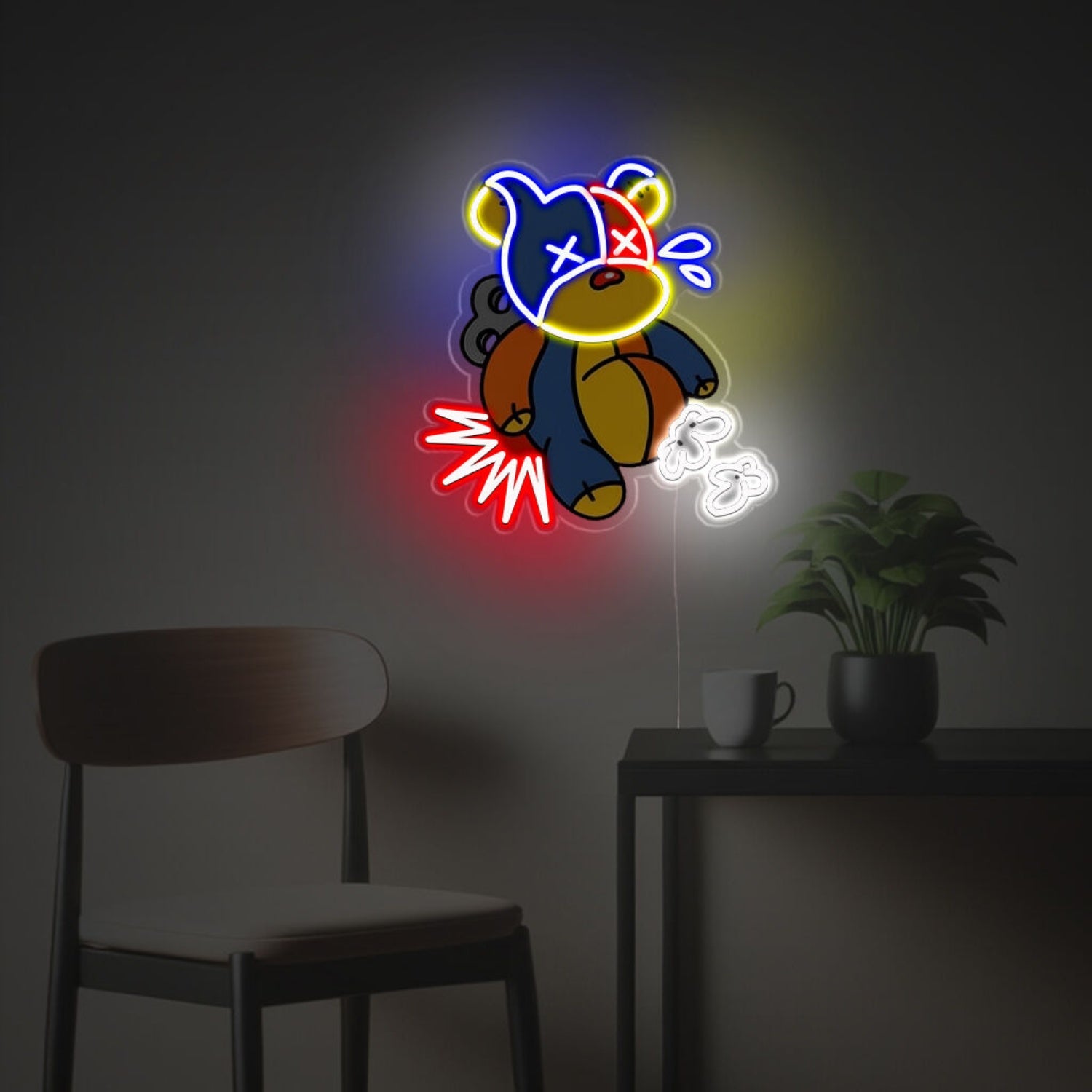 Delightful Splicing Teddy Bear Led Neon Acrylic Artwork | Shineneon