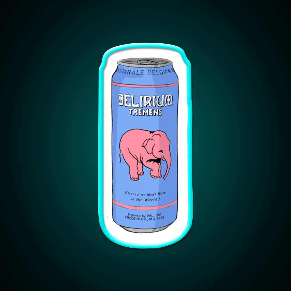 Delirium Tremens Can Beer Bar Decor Led Neon Sign Rgb Color - Size and dimension reference