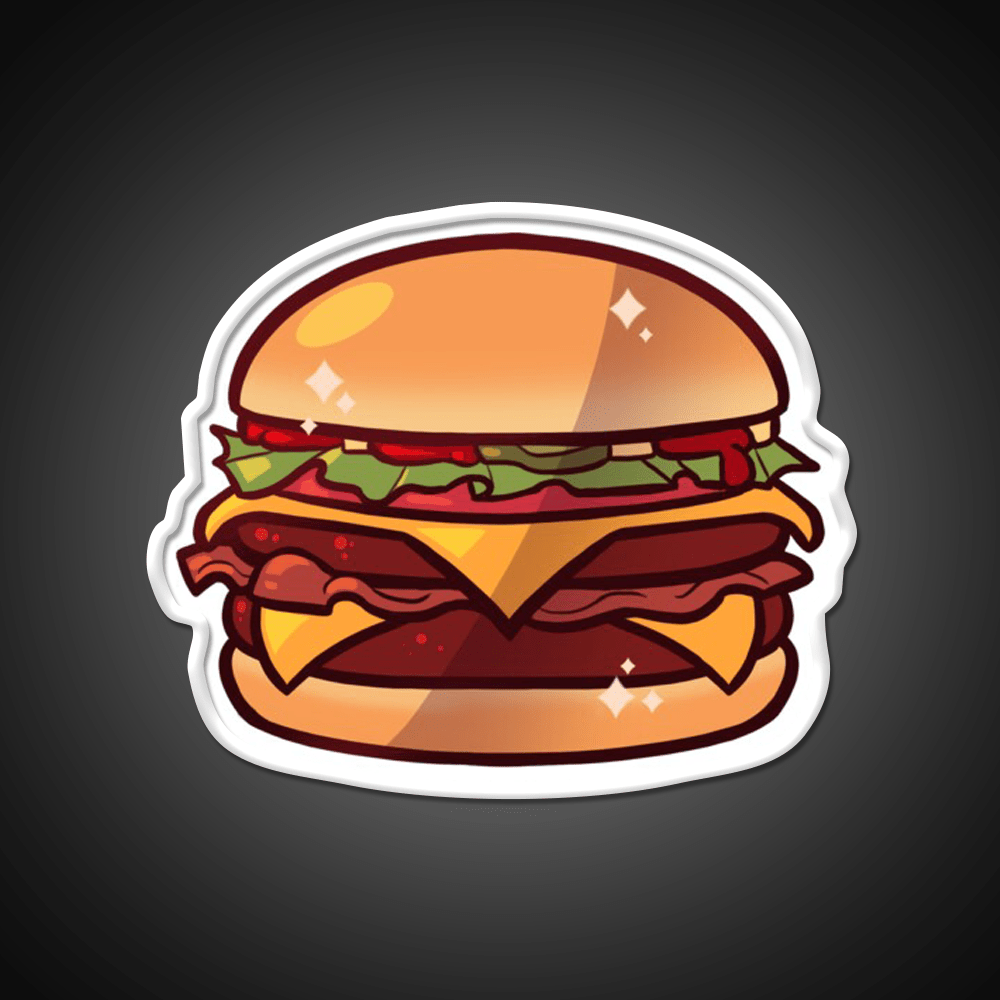 Deluxe Burger Fast Food Led Neon Sign For Burger Place Rgb Color - Shineneon