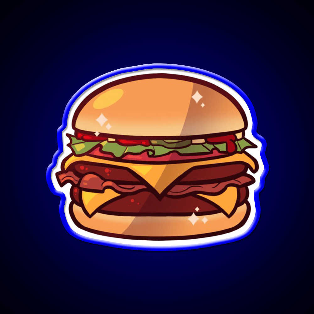 Deluxe Burger Fast Food Led Neon Sign For Burger Place Rgb Color - Shineneon