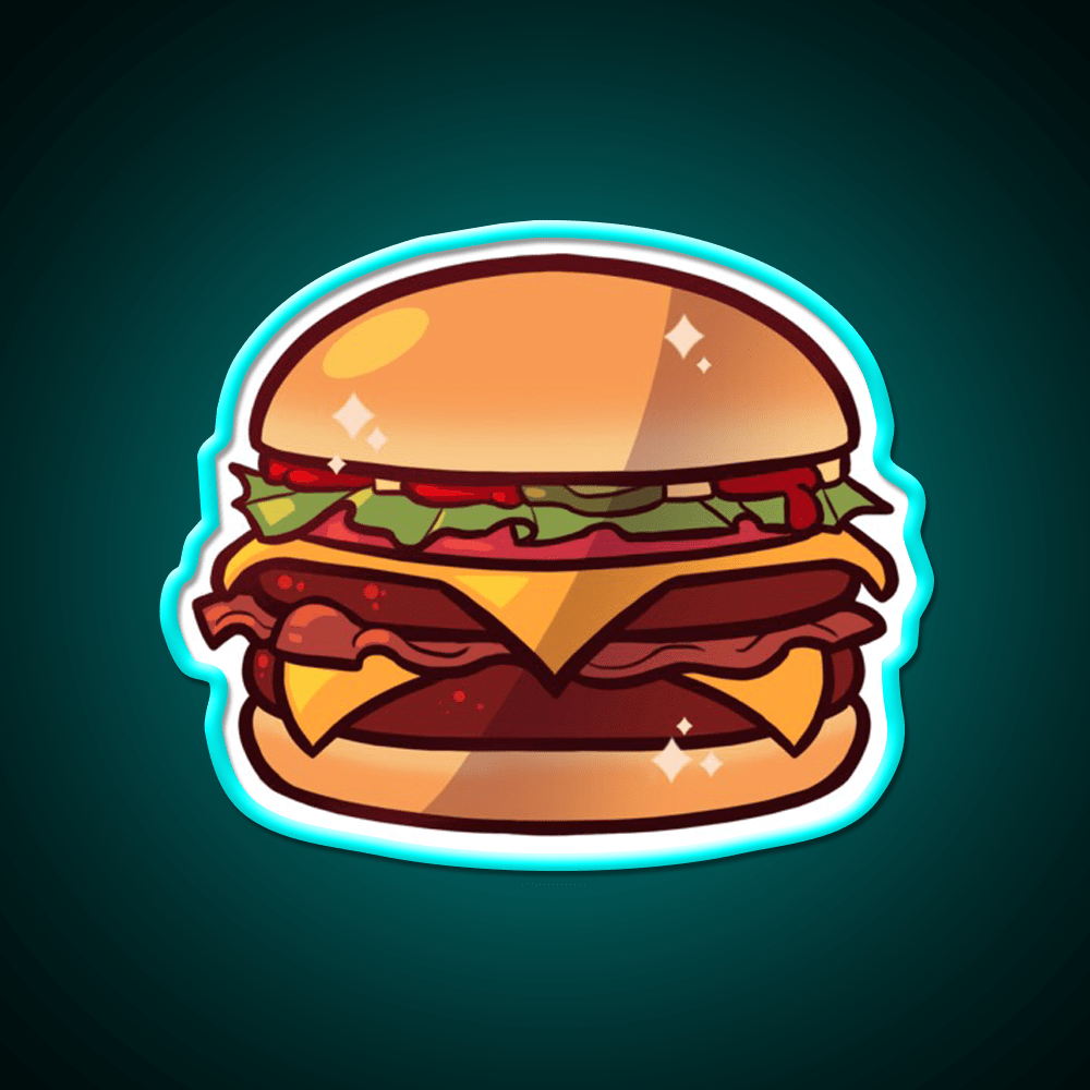 Deluxe Burger Fast Food Led Neon Sign For Burger Place Rgb Color - Shineneon