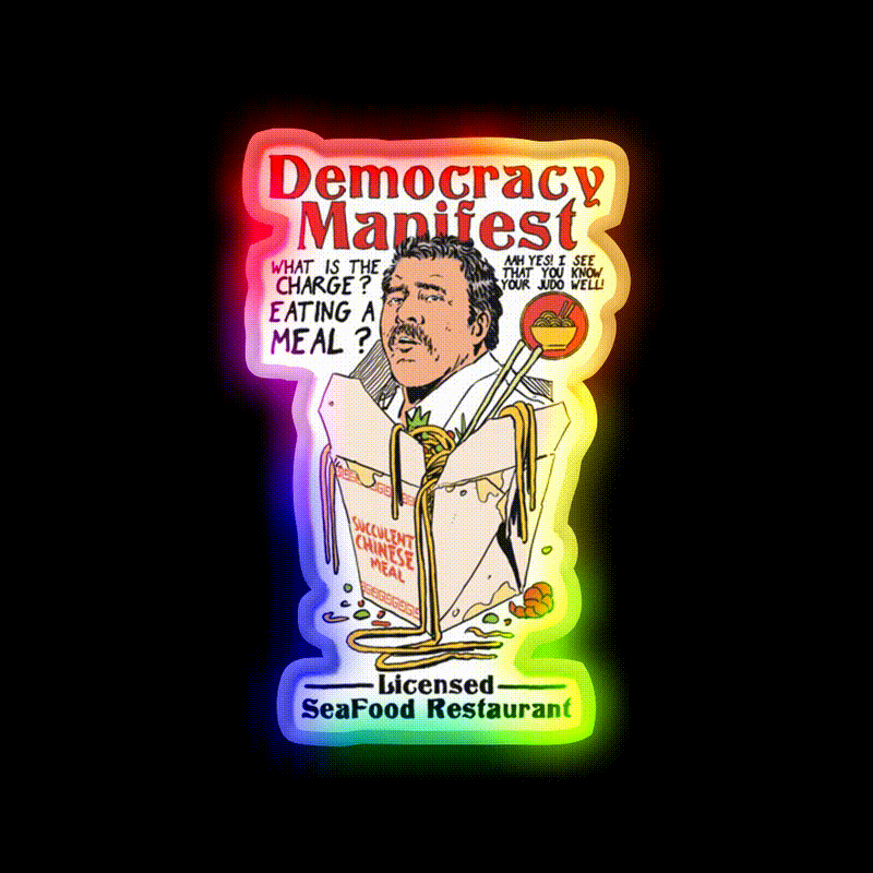 Democracy Manifest Eating A Meal A Succulent Led Neon Sign Chinese Food Rgb Color