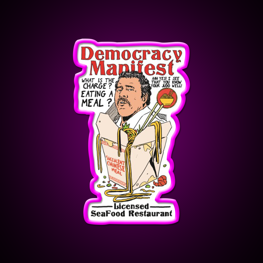 Democracy Manifest Eating A Meal A Succulent Led Neon Sign Chinese Food Rgb Color