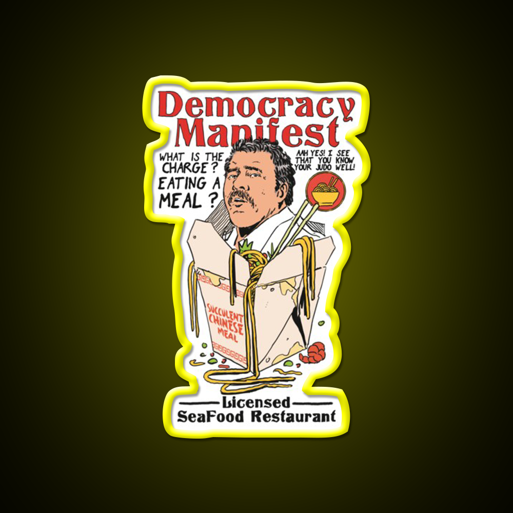 Democracy Manifest Eating A Meal A Succulent Led Neon Sign Chinese Food Rgb Color