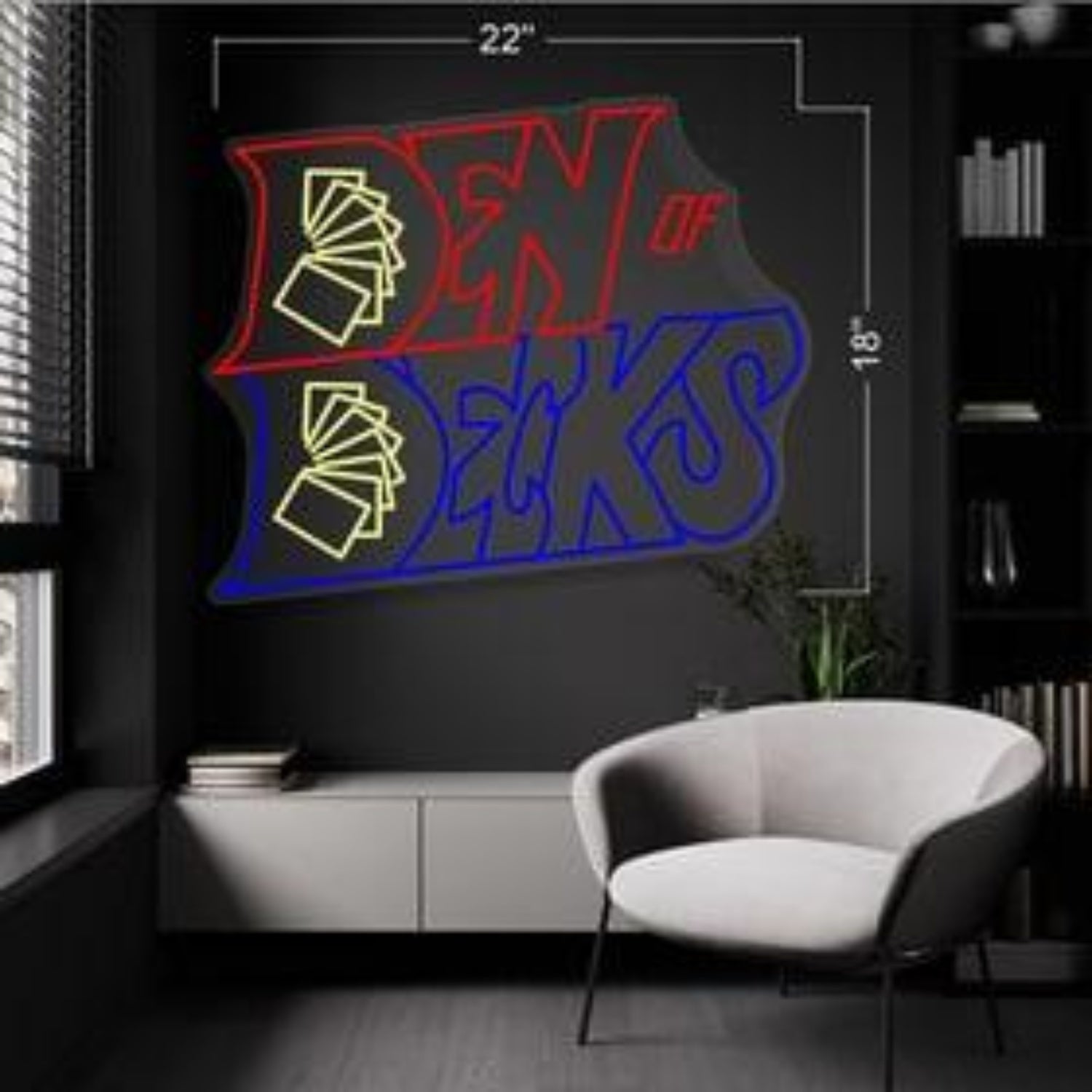 Den Of Decks Red Blue White Led Neon Sign For Bar Game Room | Shineneon