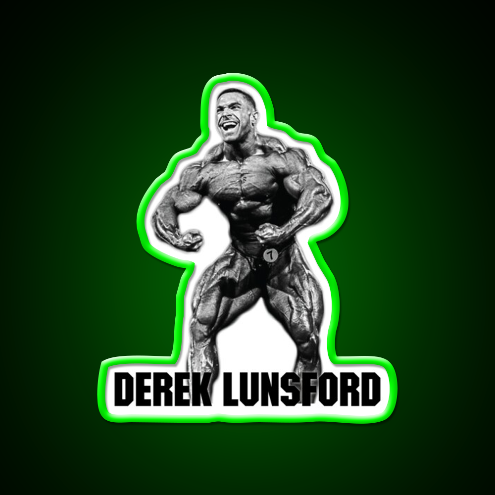 Derek Lunsford Most Muscular Bodybuilder Gym Fitness Led Neon Sign Rgb Color