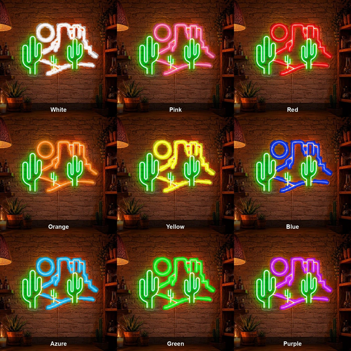 Desert Cactus Landscape LED Neon Sign - Shineneon