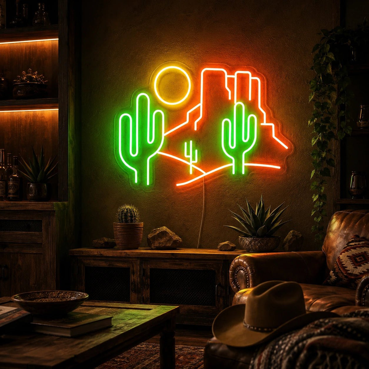 Desert Cactus Landscape LED Neon Sign Man Cave Neon Sign - Shineneon