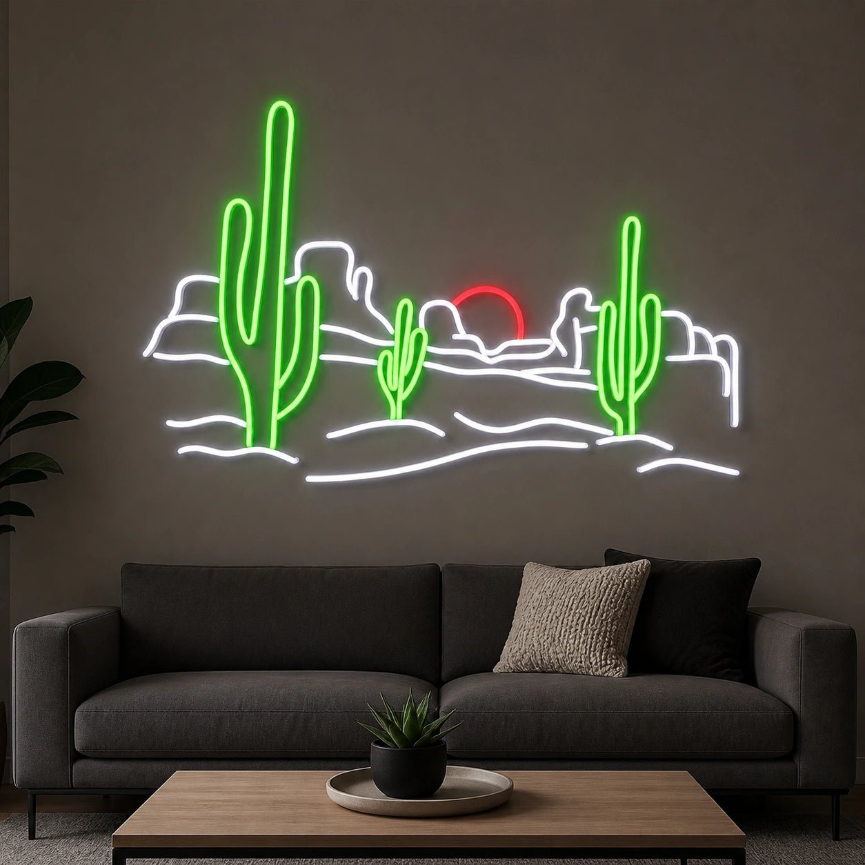 Desert Cactus Scenery Vintage LED Neon Sign - Shineneon