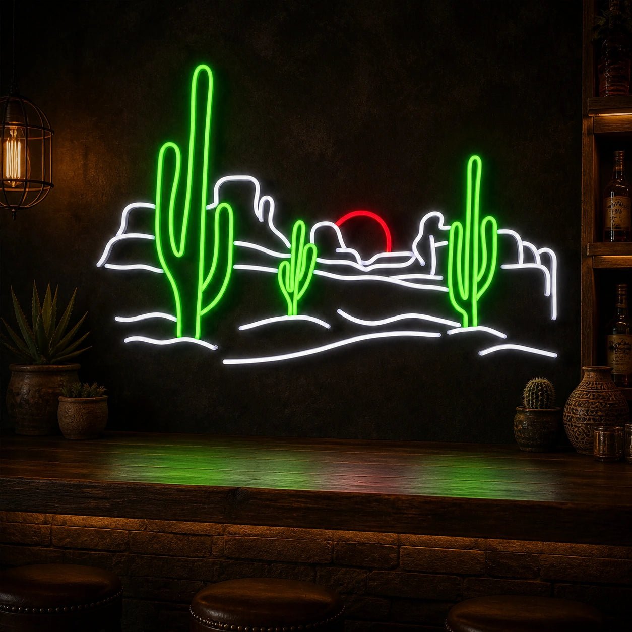 Desert Cactus Scenery Vintage LED Neon Sign - Shineneon
