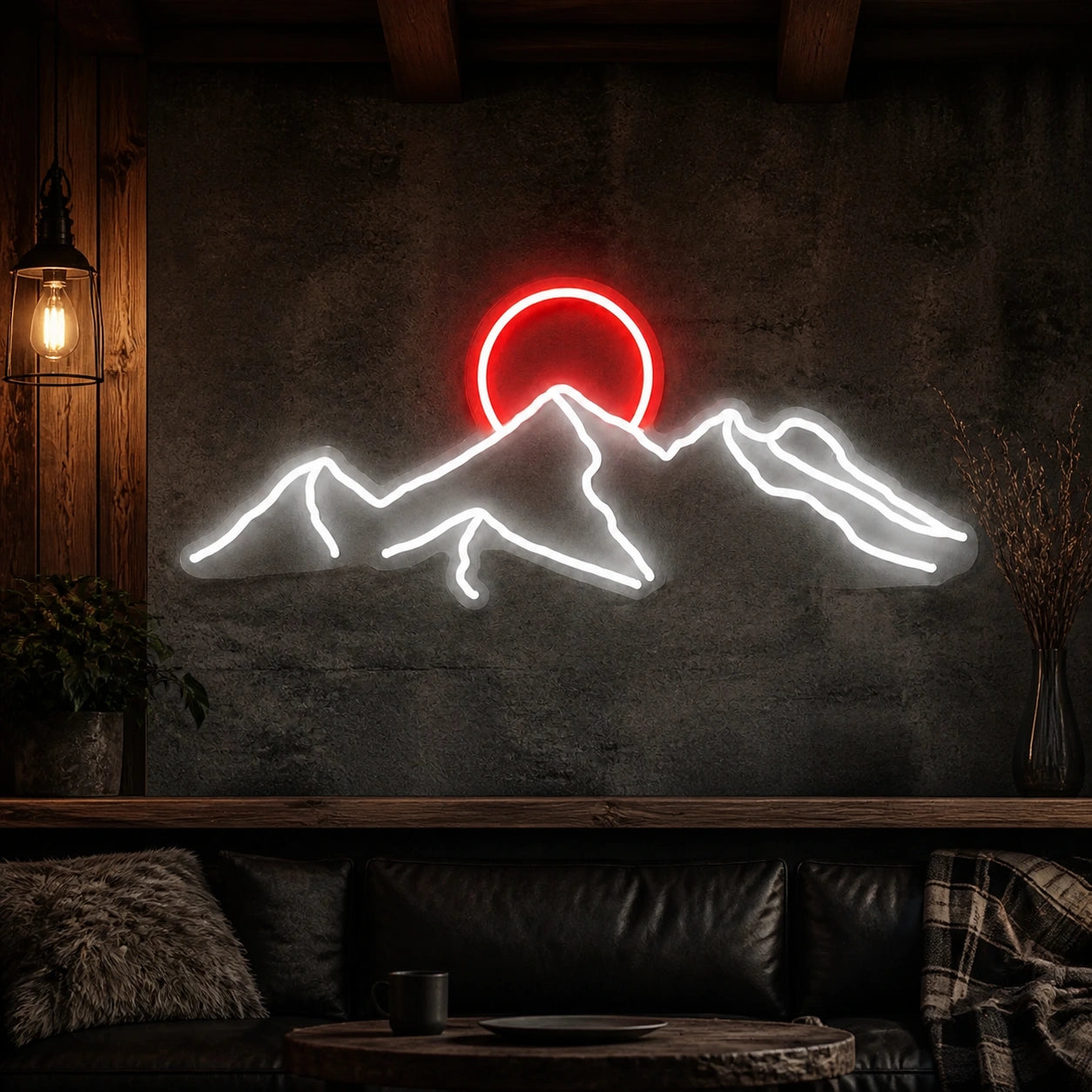 Desert Mountain Sunset Vintage LED Neon Sign high-converting product image