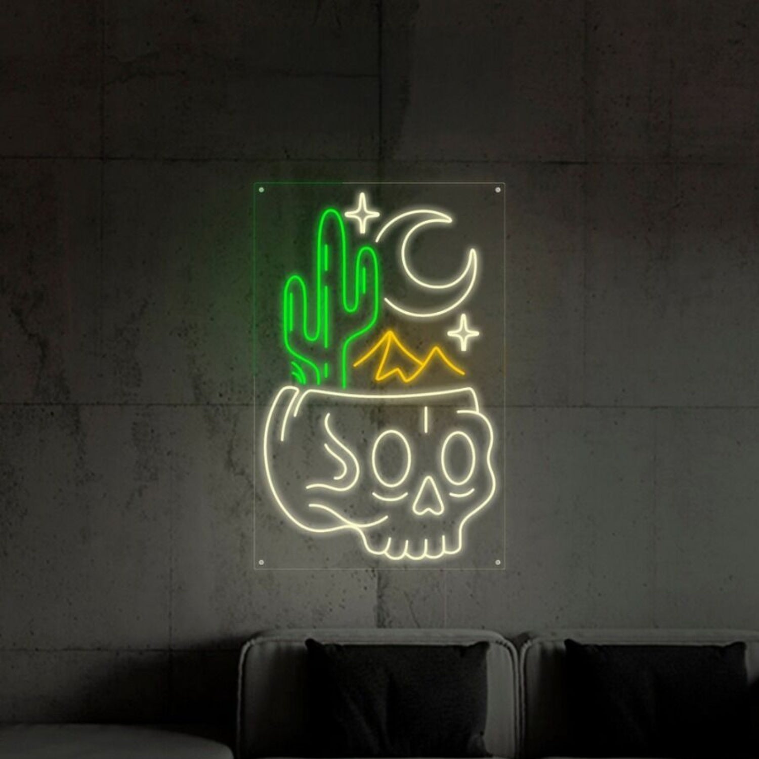 Desert Skull Head Neon Sign For Edgy And Artistic Spaces | Shineneon