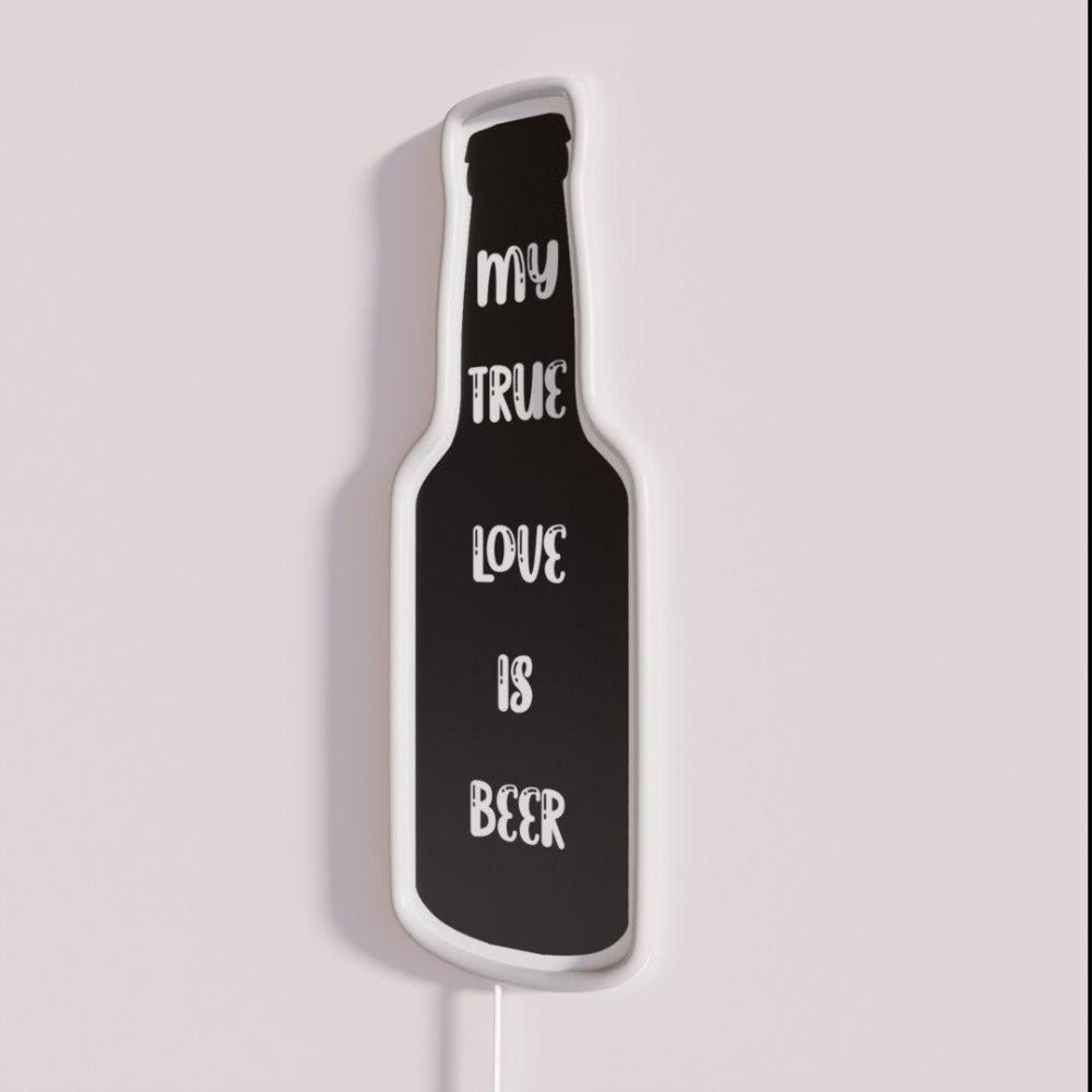 Design My True Love Is Beer Best Gifts For Beer Lover Rgb Led Neon Sign - Shineneon