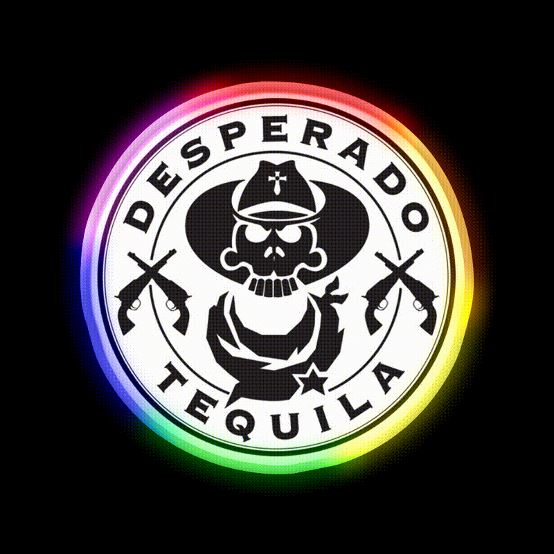 Desperado Tequila Party Drink Tequila Led Neon Sign Rgb Color - LED neon sign close-up detail