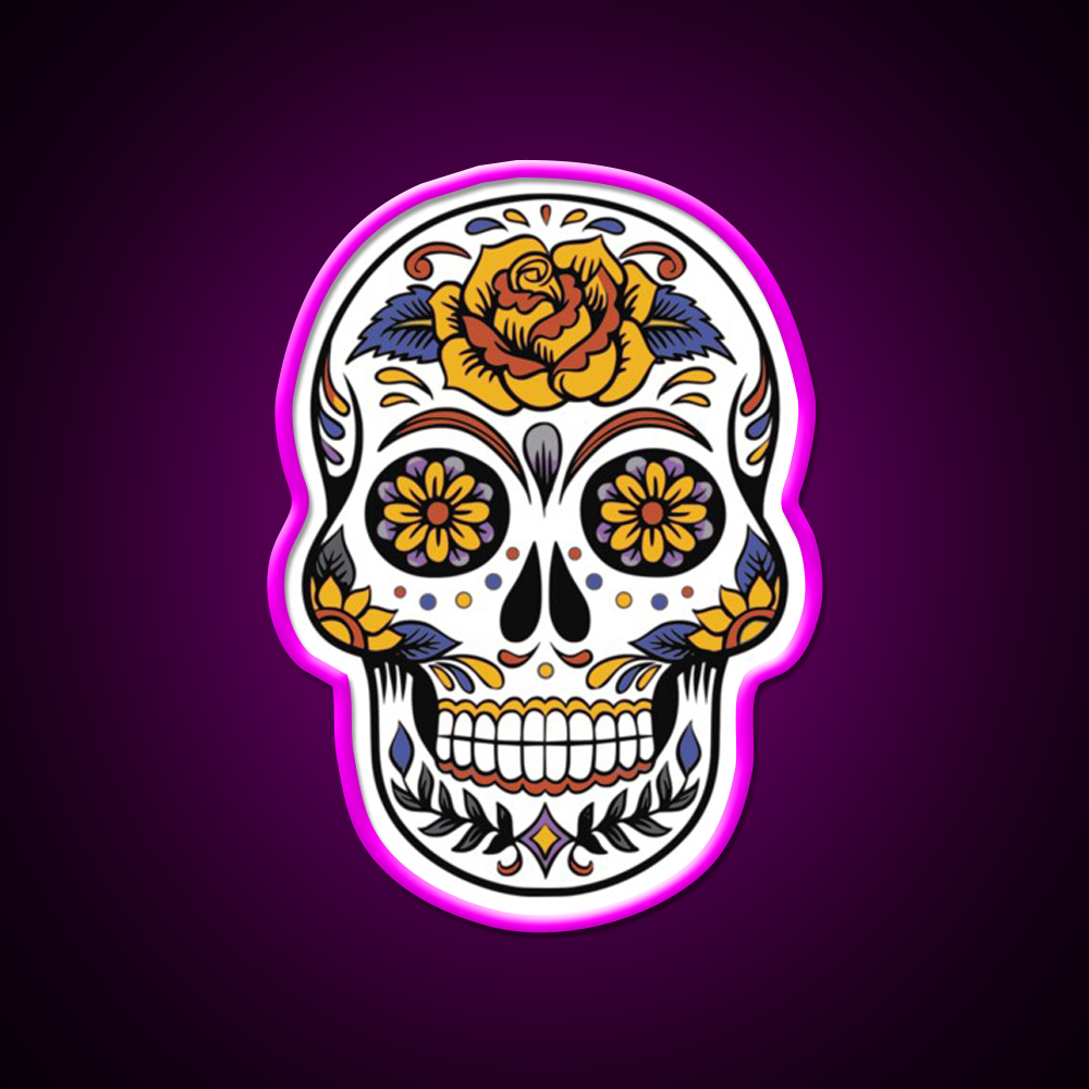 Desperados Skull Design Beer Bar Decor Led Neon Sign Rgb Color - Neon sign mounted on wall in room