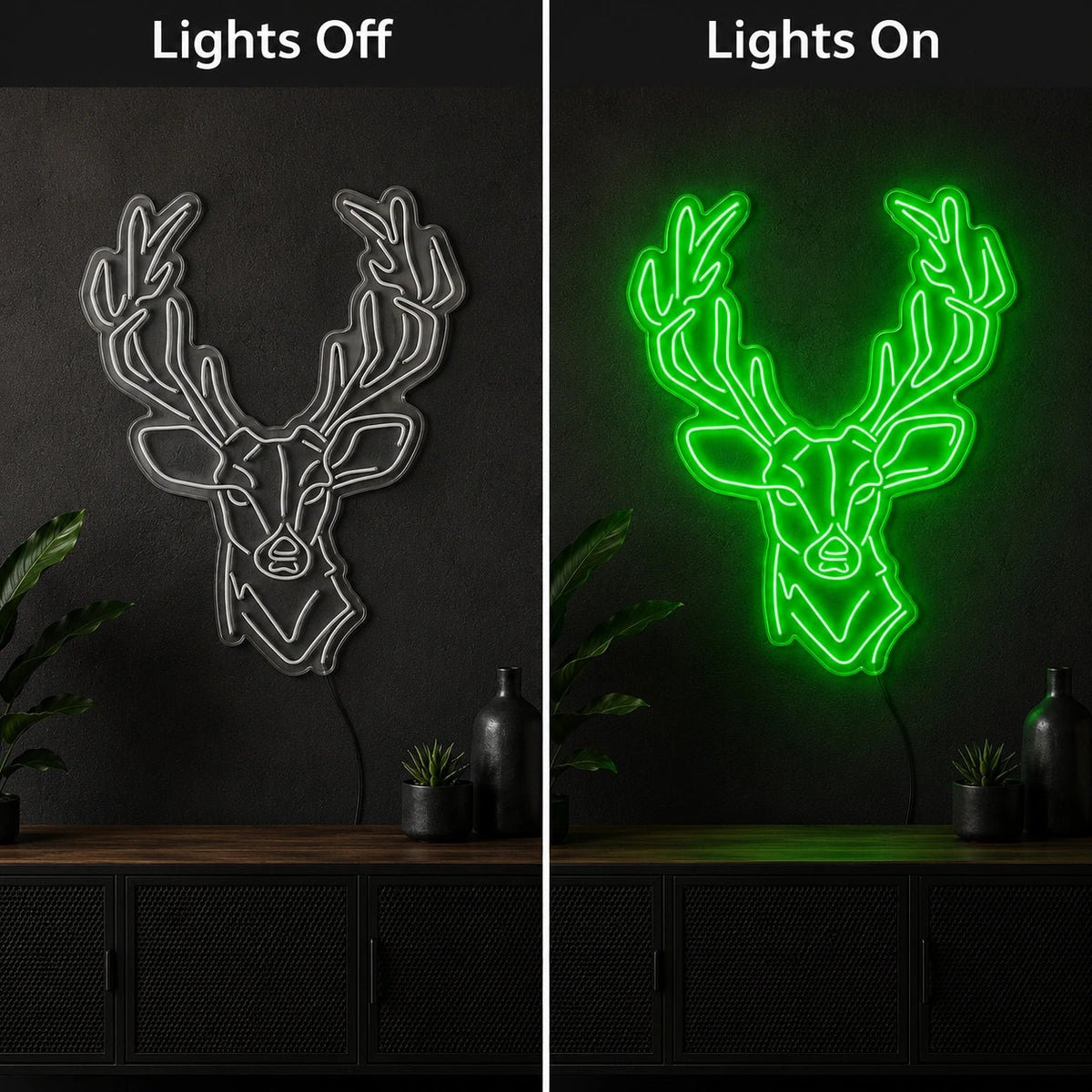Detailed Buck Head LED Neon Sign - Shineneon