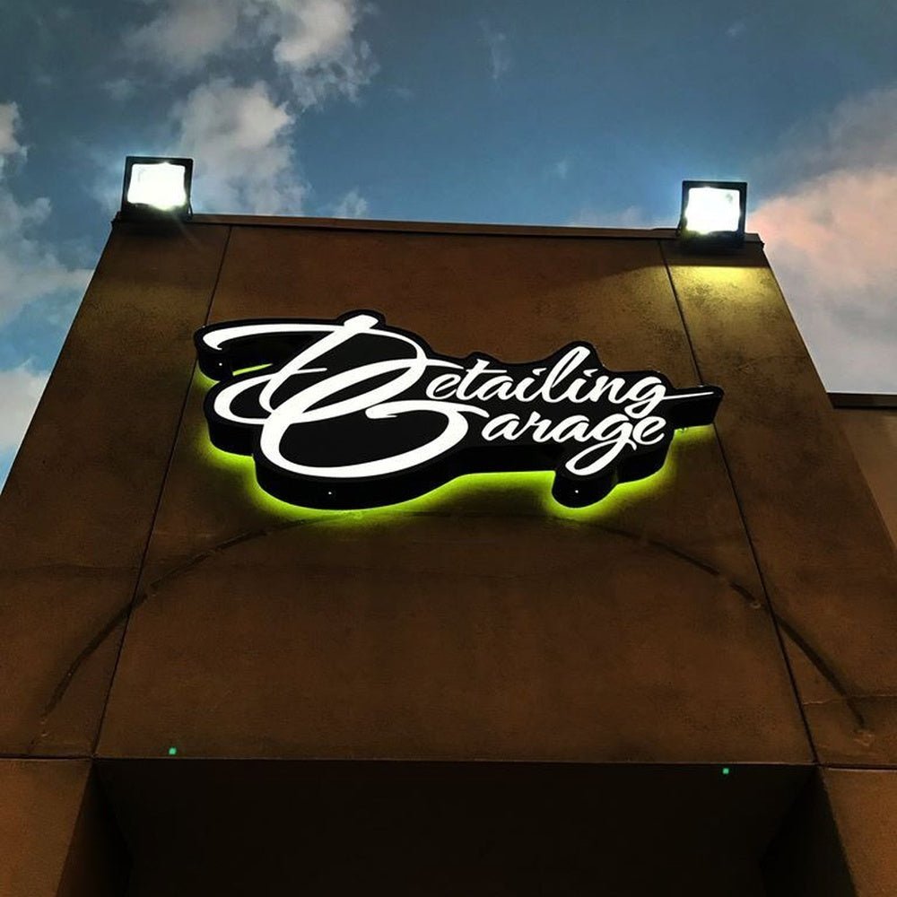 Detailing Garage 3D Frontlit And Backlit Channel Letter Led Light Sign - Shineneon