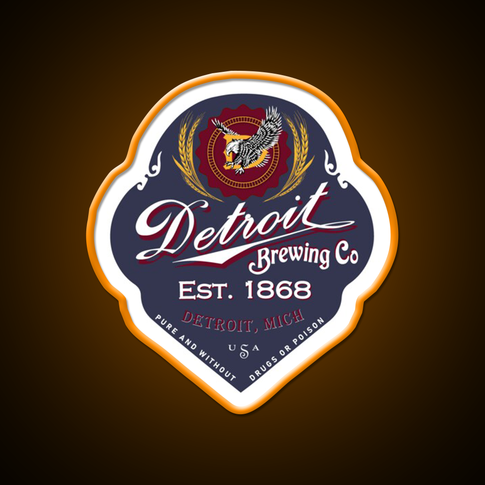 Detroit Brewing Company Beer Bar Decor Led Neon Sign Rgb Color - LED neon sign view 6