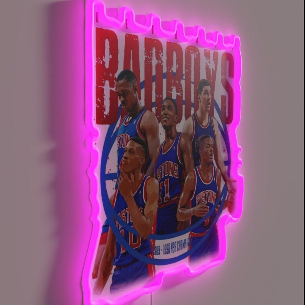 Detroit Pistons Bad Boys Rgb Led Neon Sign - Shineneon