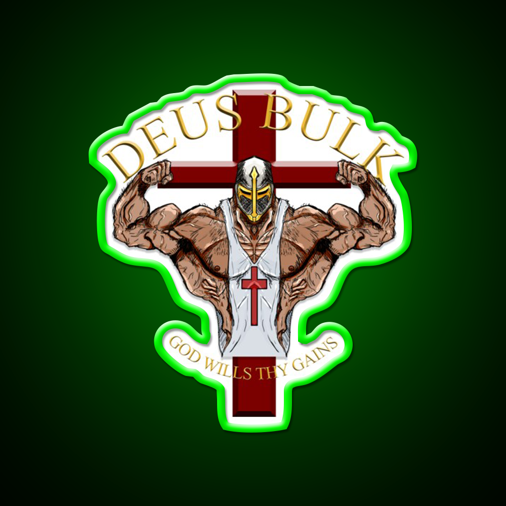 Deus Bulk God Wills Thy Gains Gym Fitness Led Neon Sign Rgb Color