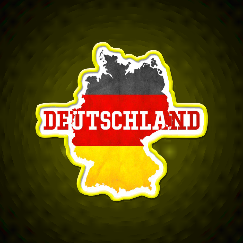 Deutschland Country With Germany Flag Beer Bar Decor Led Neon Sign Rgb Color - Custom LED neon sign front view