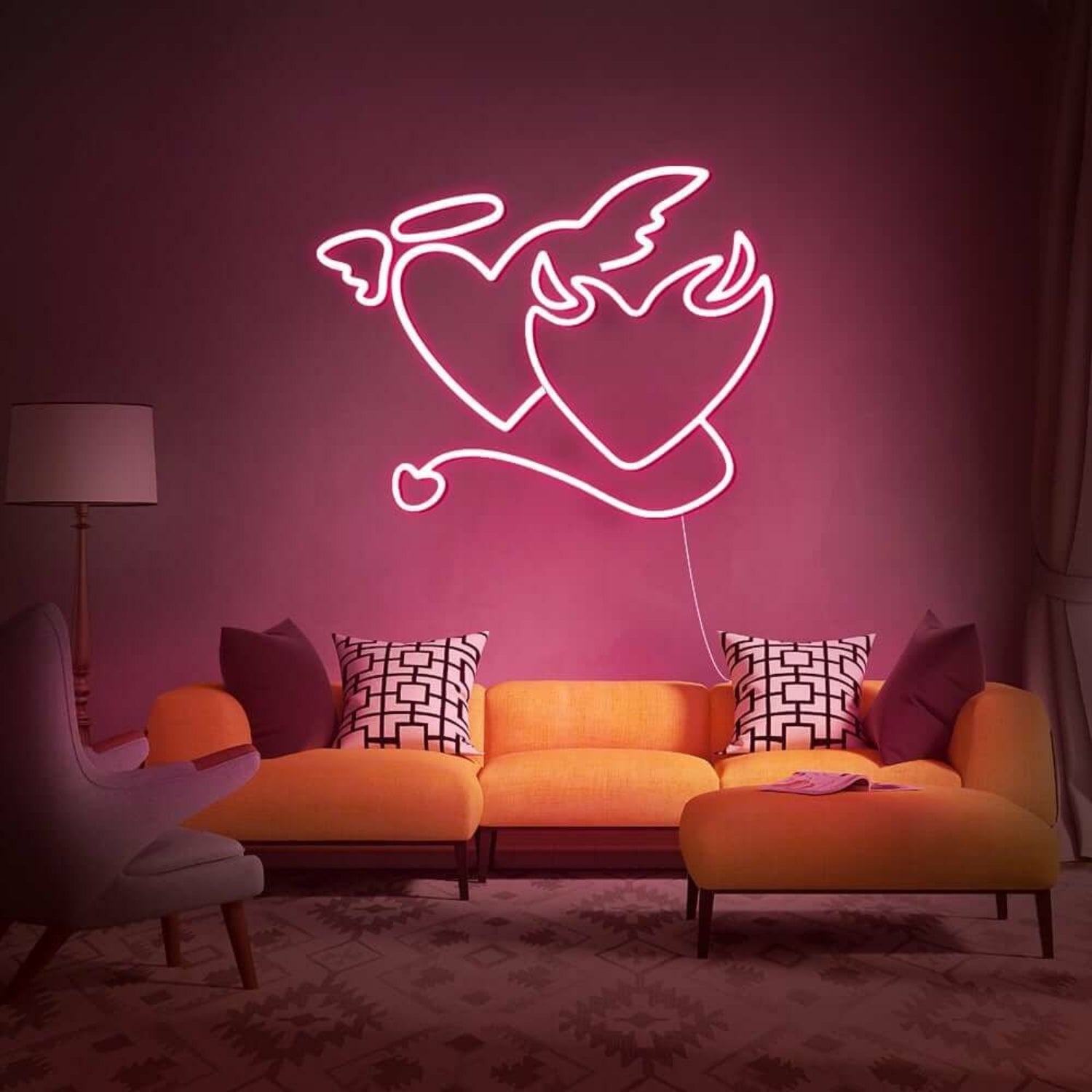 Devil Hearts Neon Sign | Shineneon