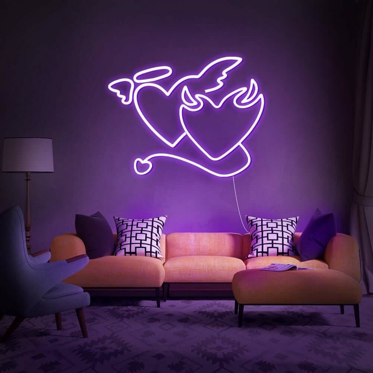 Devil Hearts Neon Sign | Shineneon