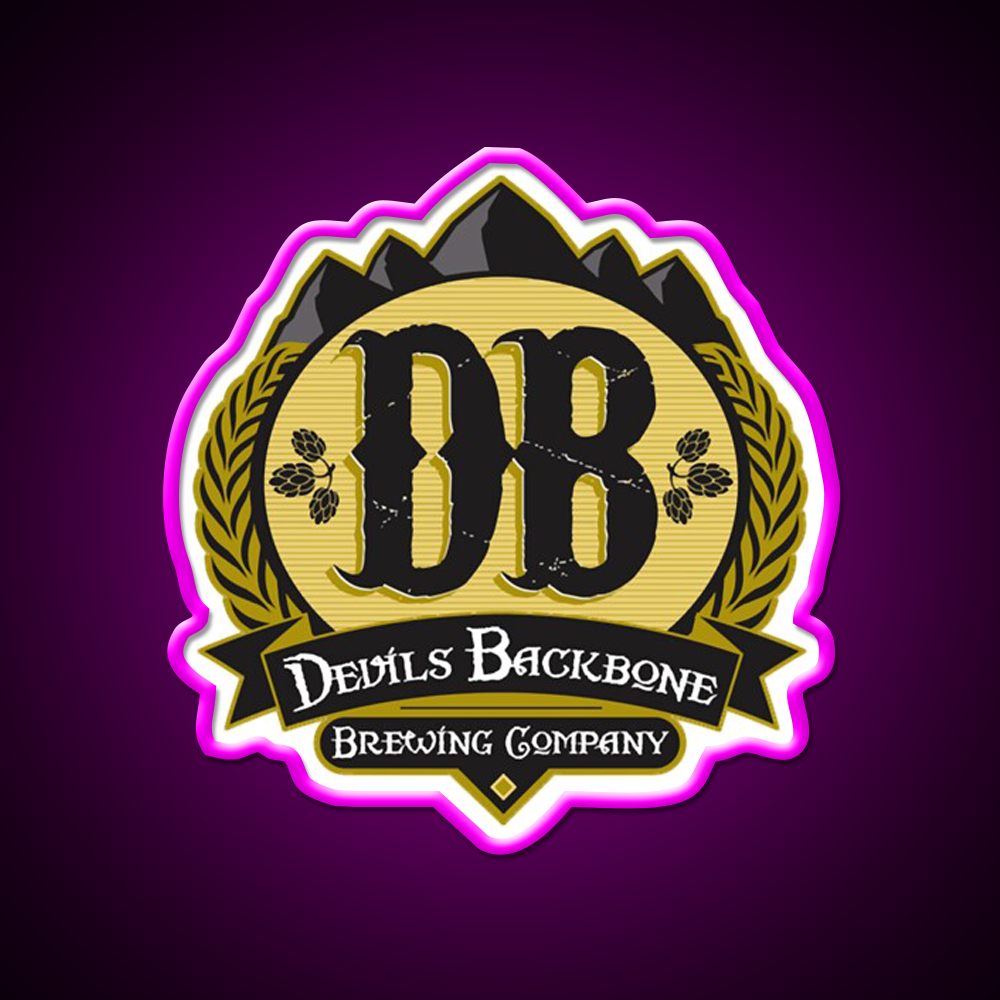 Devils Backbone Beer Bar Decor Led Neon Sign Rgb Color - Neon sign mounted on wall in room