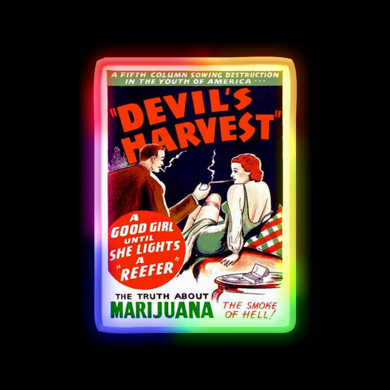 Devils Harvest Hemp Inspired Green Leaf Led Neon Sign 420 Neon Decor Rgb Color - LED neon sign close-up detail