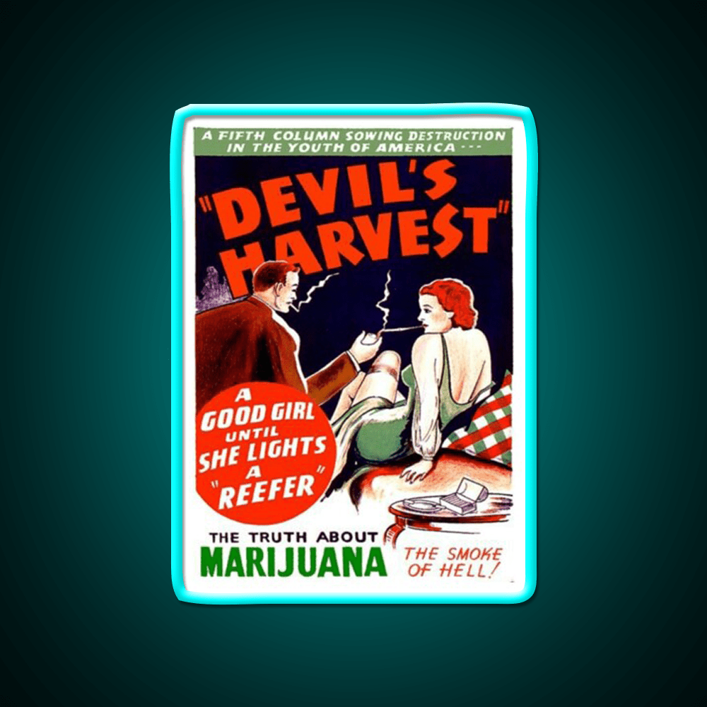 Devils Harvest Hemp Inspired Green Leaf Led Neon Sign 420 Neon Decor Rgb Color - Shineneon