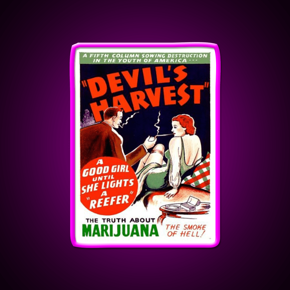 Devils Harvest Hemp Inspired Green Leaf Led Neon Sign 420 Neon Decor Rgb Color - Shineneon