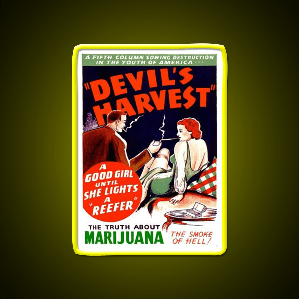 Devils Harvest Hemp Inspired Green Leaf Led Neon Sign 420 Neon Decor Rgb Color - Shineneon