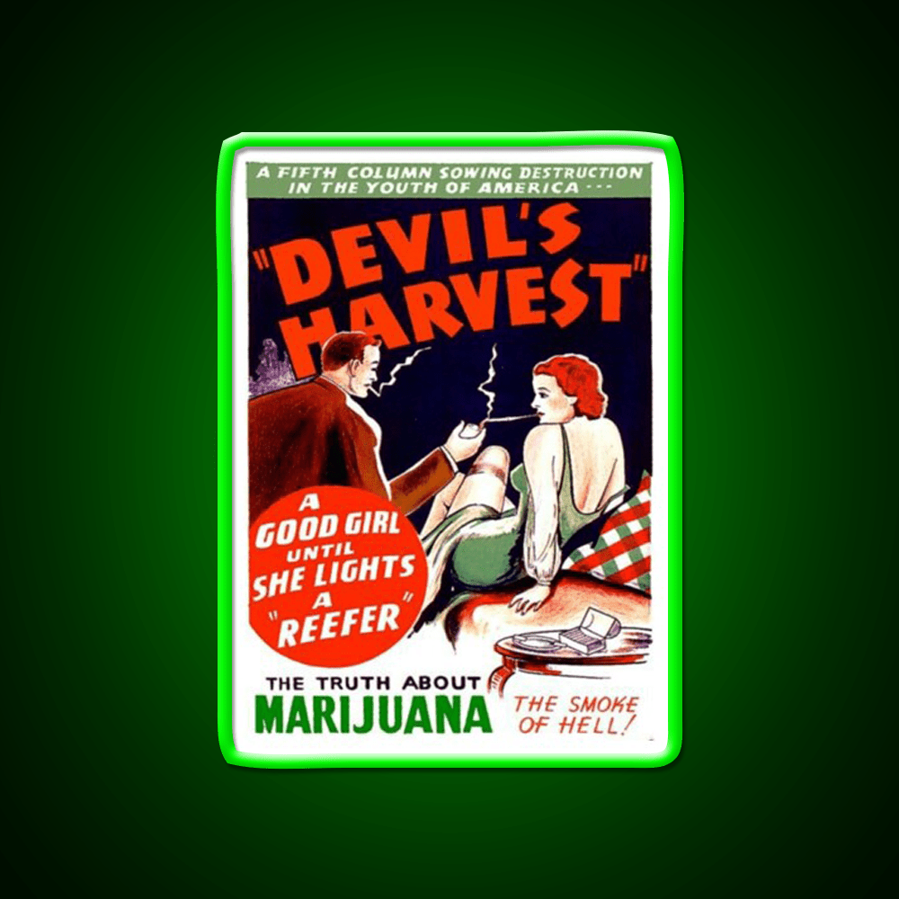 Devils Harvest Hemp Inspired Green Leaf Led Neon Sign 420 Neon Decor Rgb Color - Shineneon