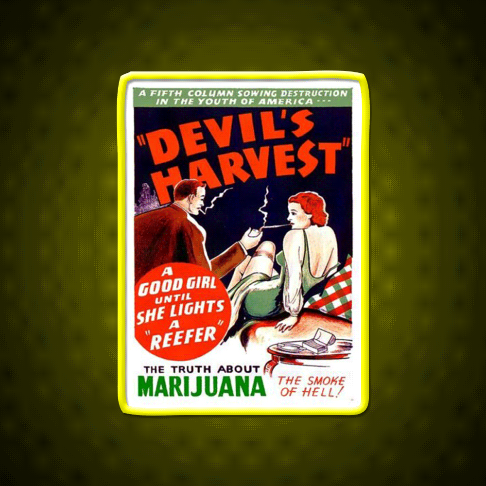 Devils Harvest Hemp Inspired Green Leaf Led Neon Sign 420 Neon Decor Rgb Color
