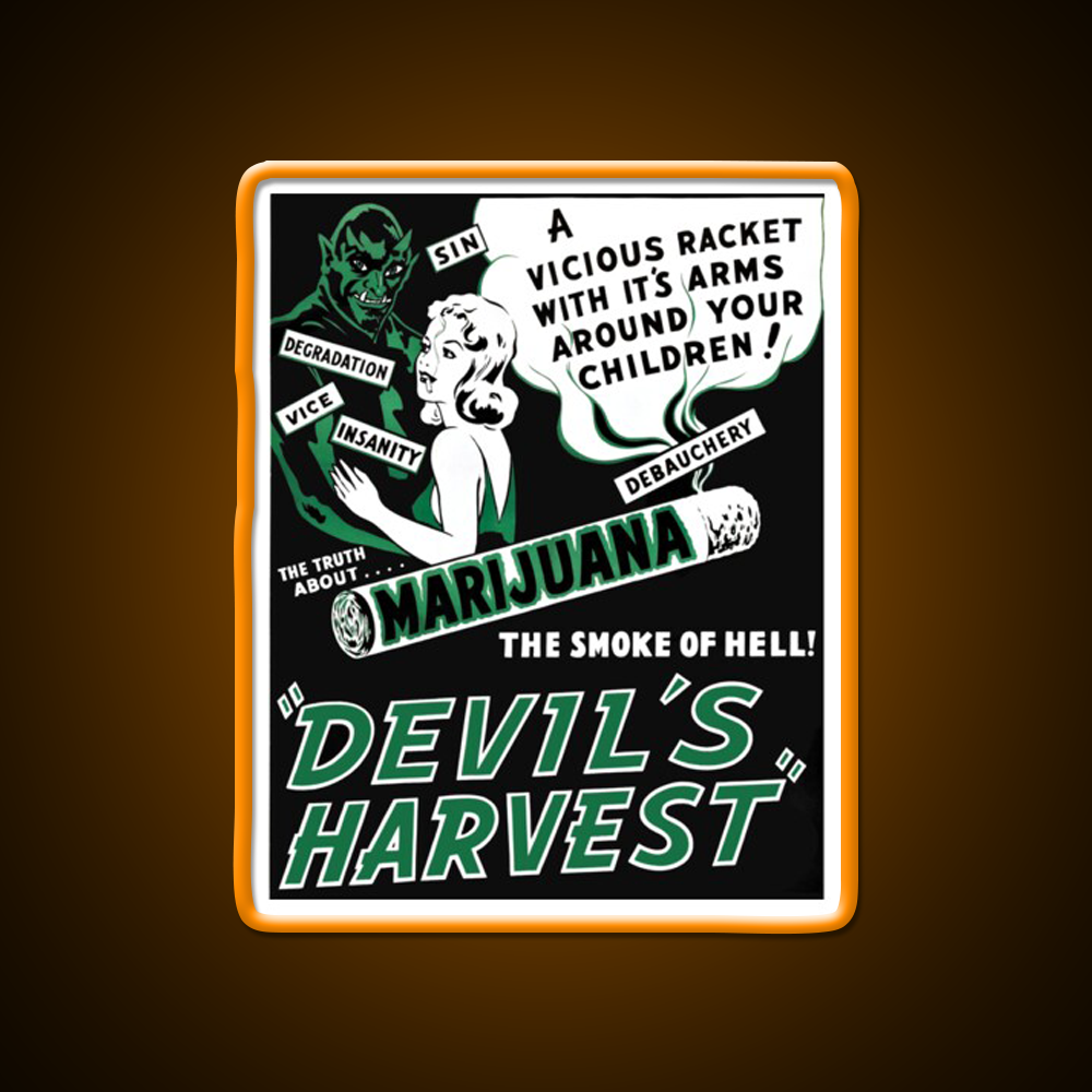Devils Harvest Hemp Inspired Green Leaf Led Neon Sign Rgb Color - LED neon sign view 6