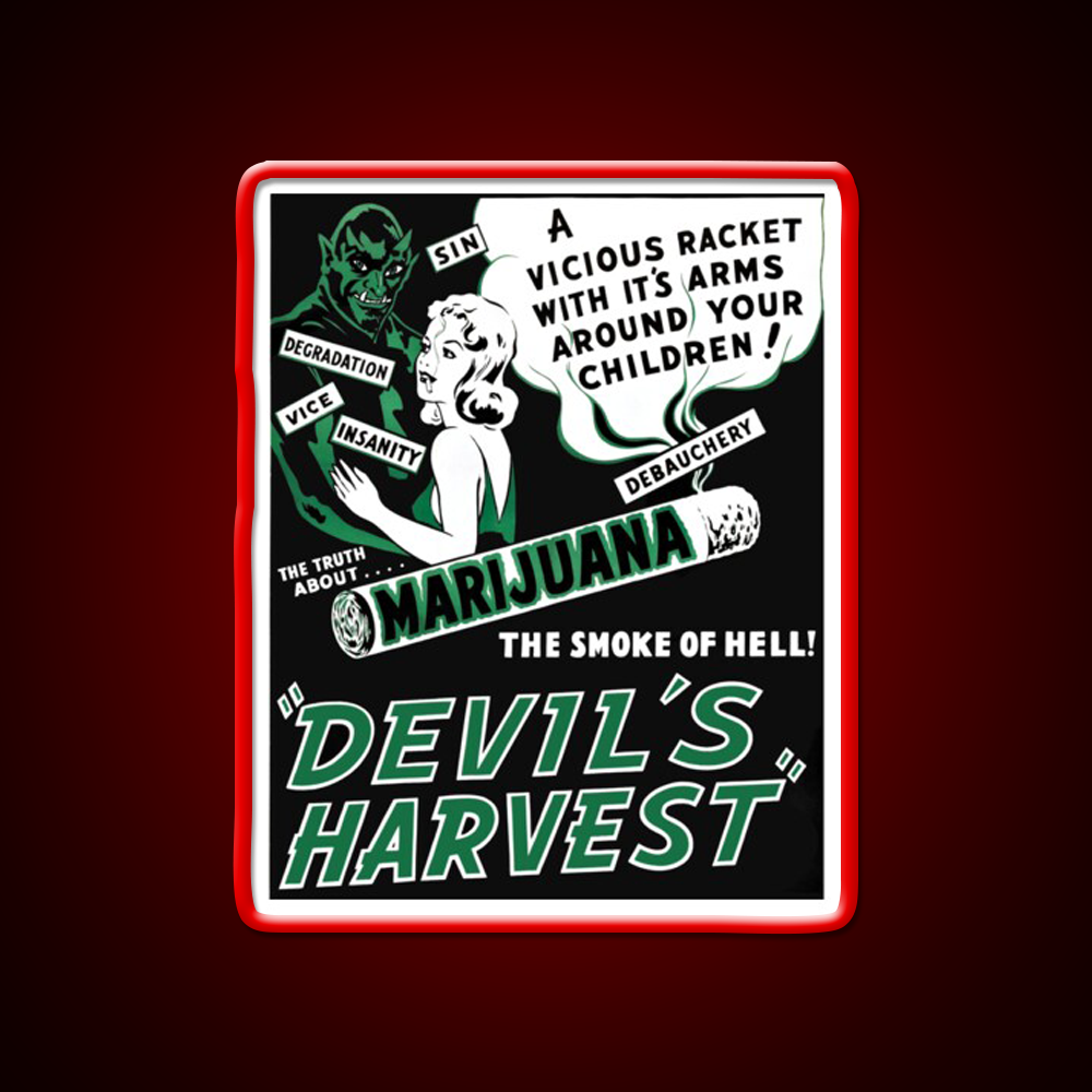 Devils Harvest Hemp Inspired Green Leaf Led Neon Sign Rgb Color - LED neon sign view 10