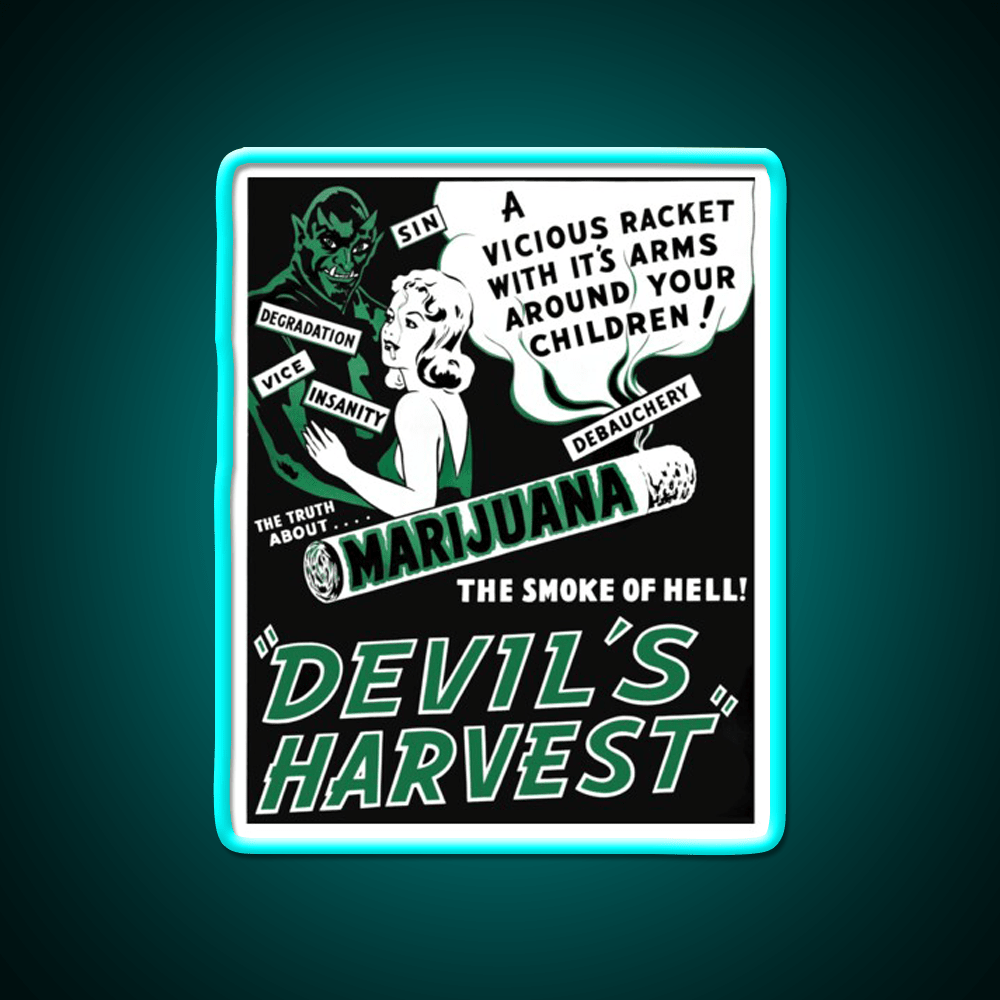 Devils Harvest Hemp Inspired Green Leaf Led Neon Sign Rgb Color - Shineneon