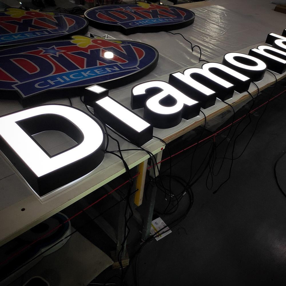 Diamond 3D Frontlit Letters Metal Led Sign