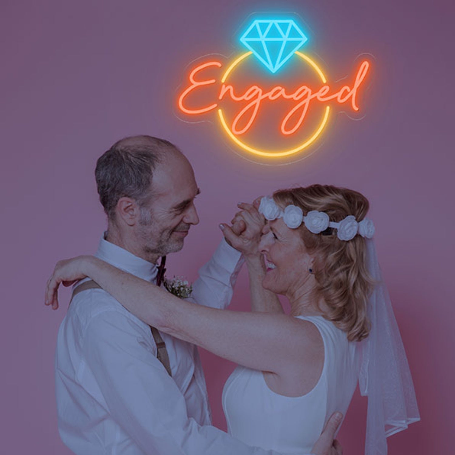 Diamond Engaged Ring Neon Sign Wall Art Decor | Shineneon