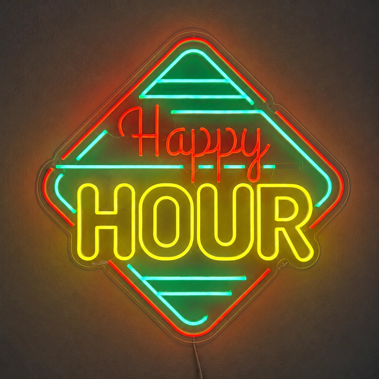 Diamond Happy Hour Neon Sign LED Neon Sign main product image