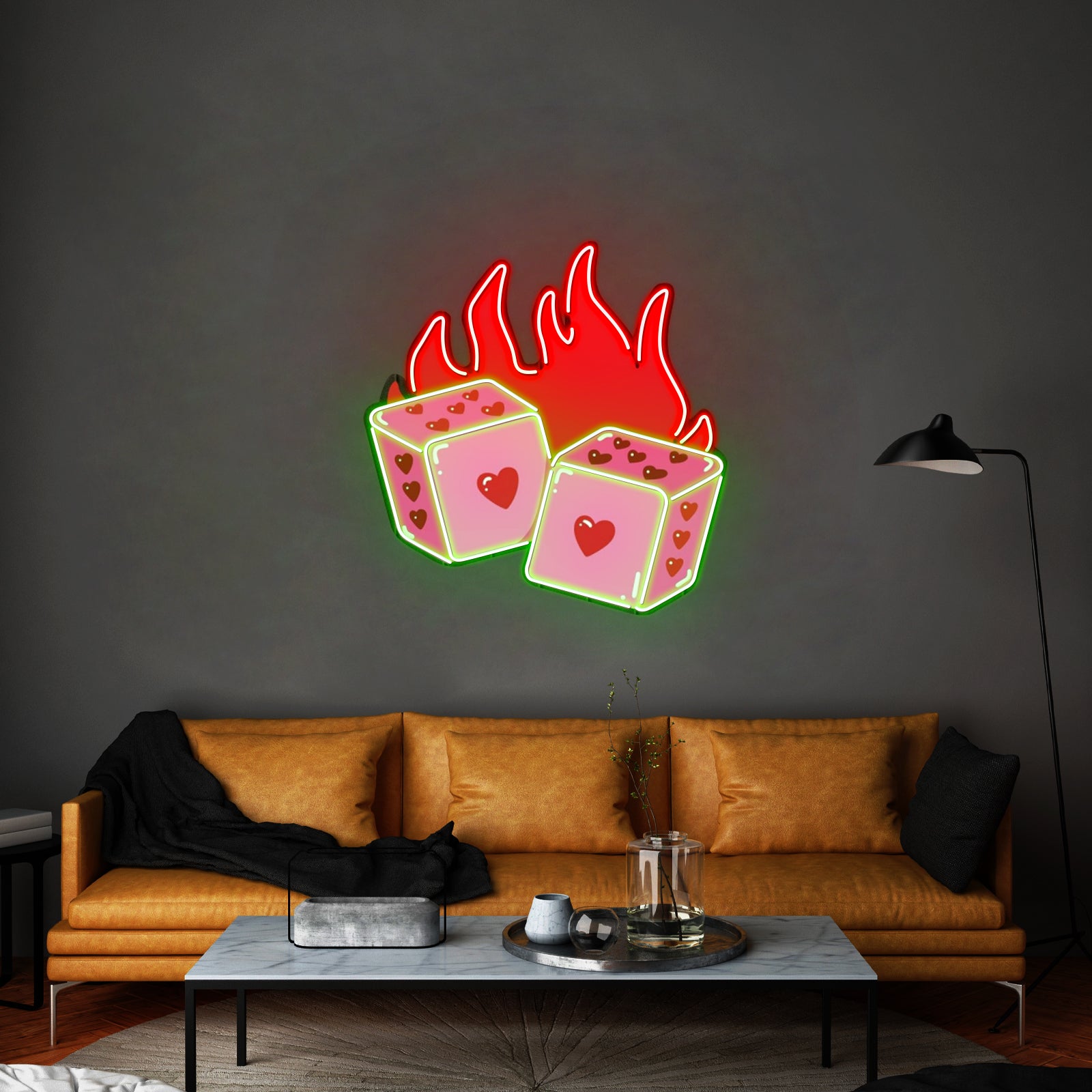 Dice Love Led Neon Acrylic Artwork