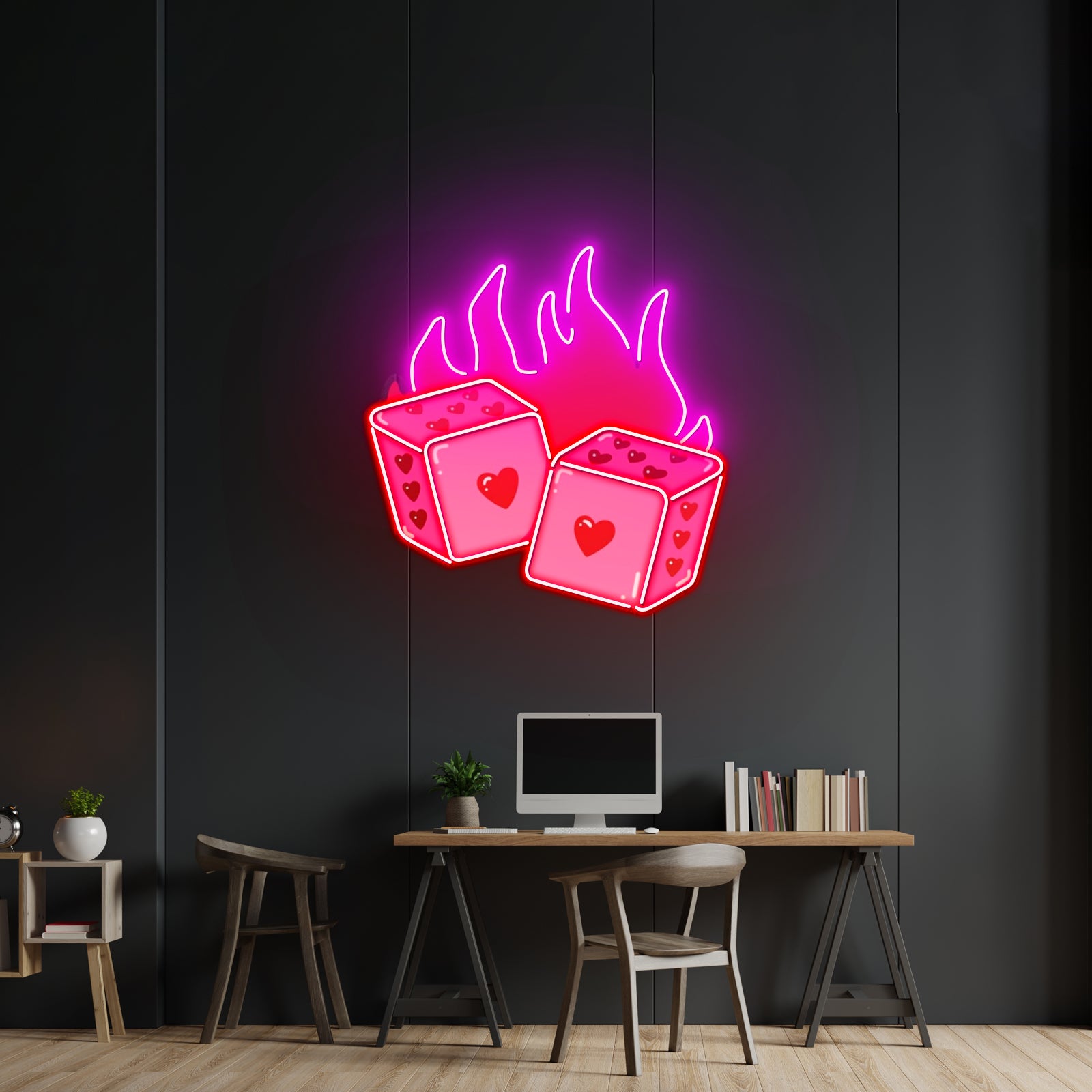 Dice Love Led Neon Acrylic Artwork