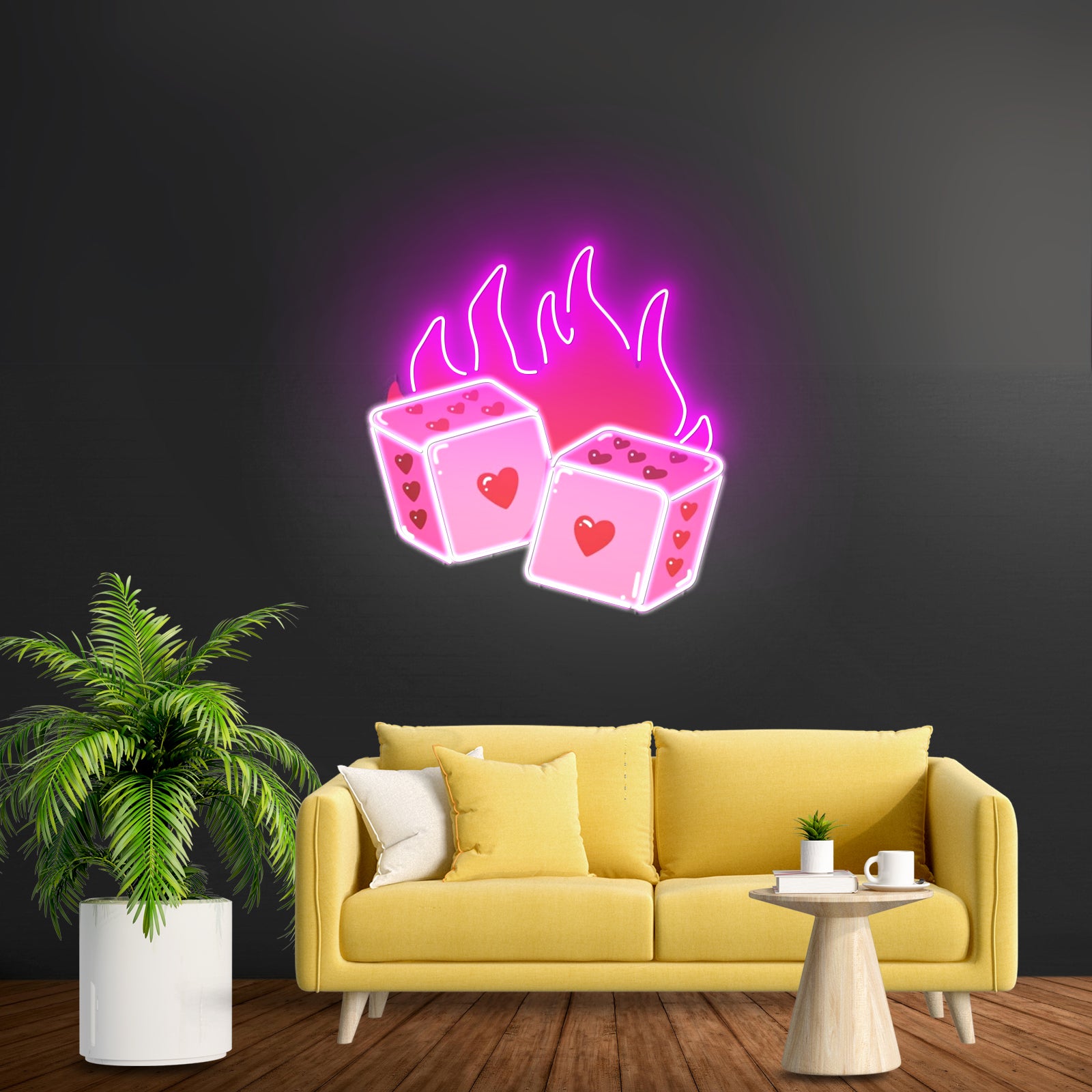 Dice Love Led Neon Acrylic Artwork