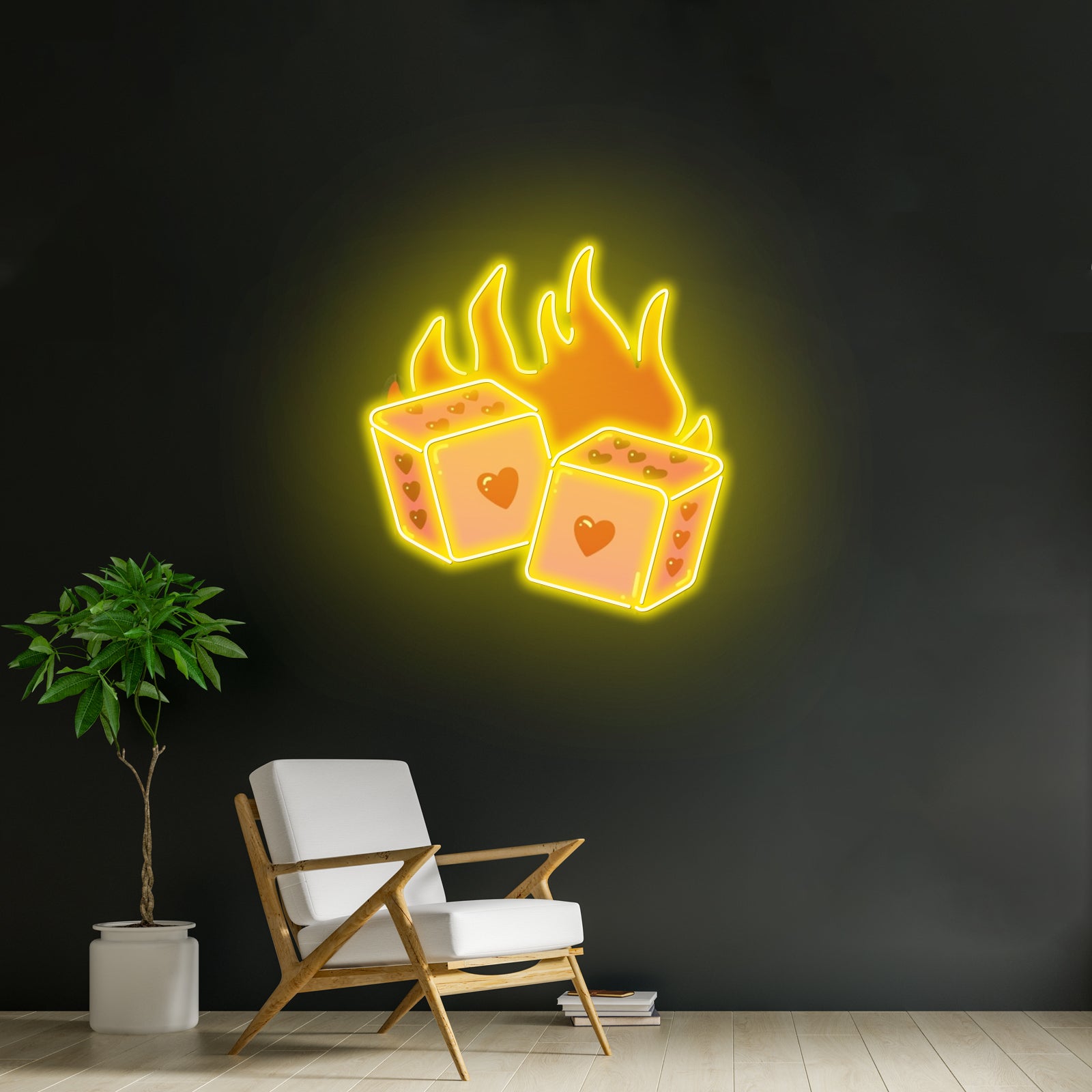 Dice Love Led Neon Acrylic Artwork