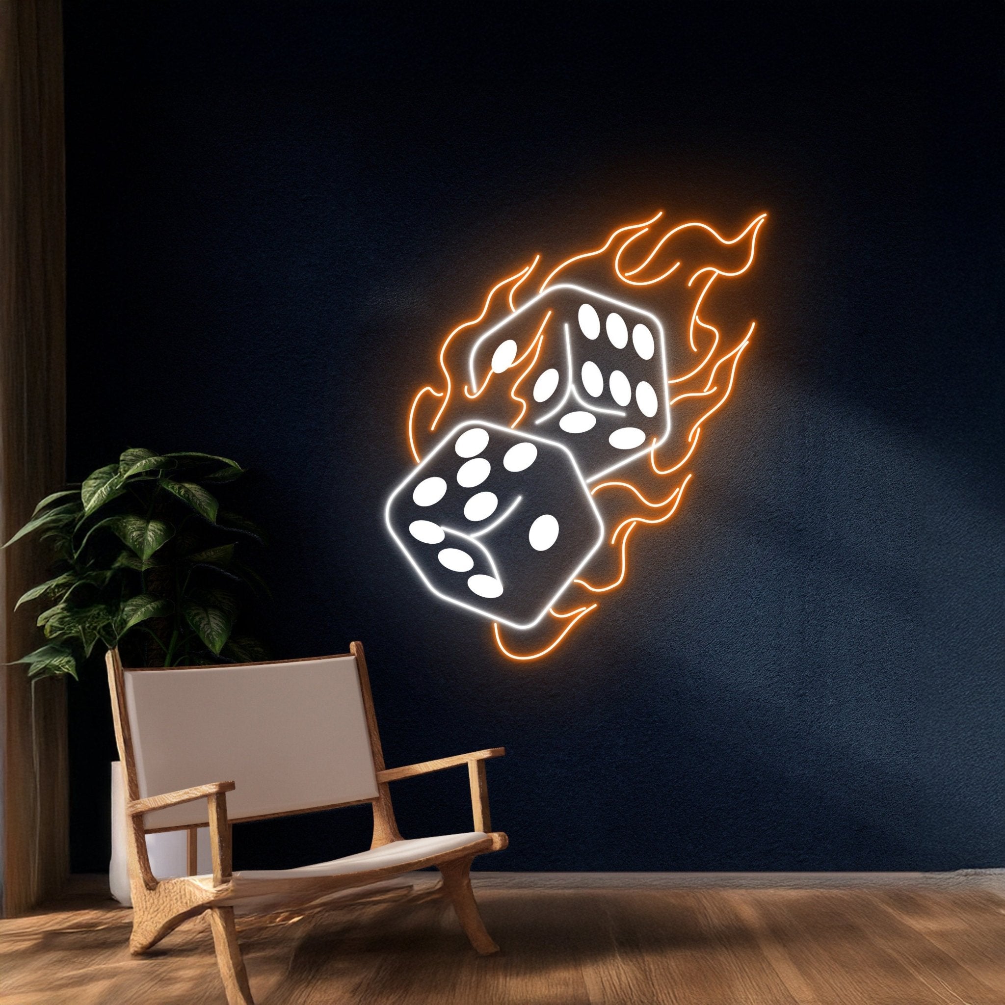 Dice On Fire Neon Sign - Shineneon