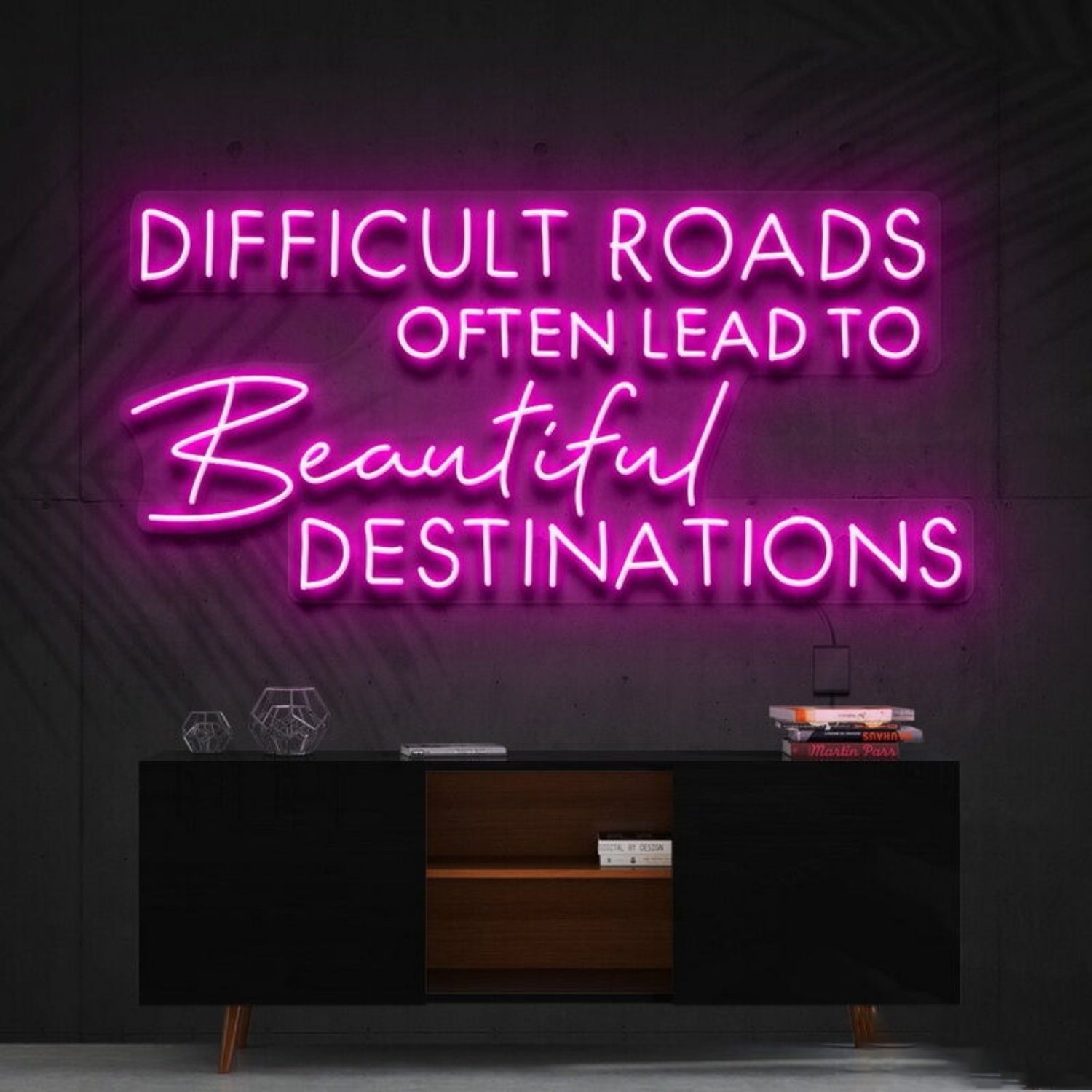 Difficult Roads Lead To Beautiful Destinations Led Neon Sign - Shineneon