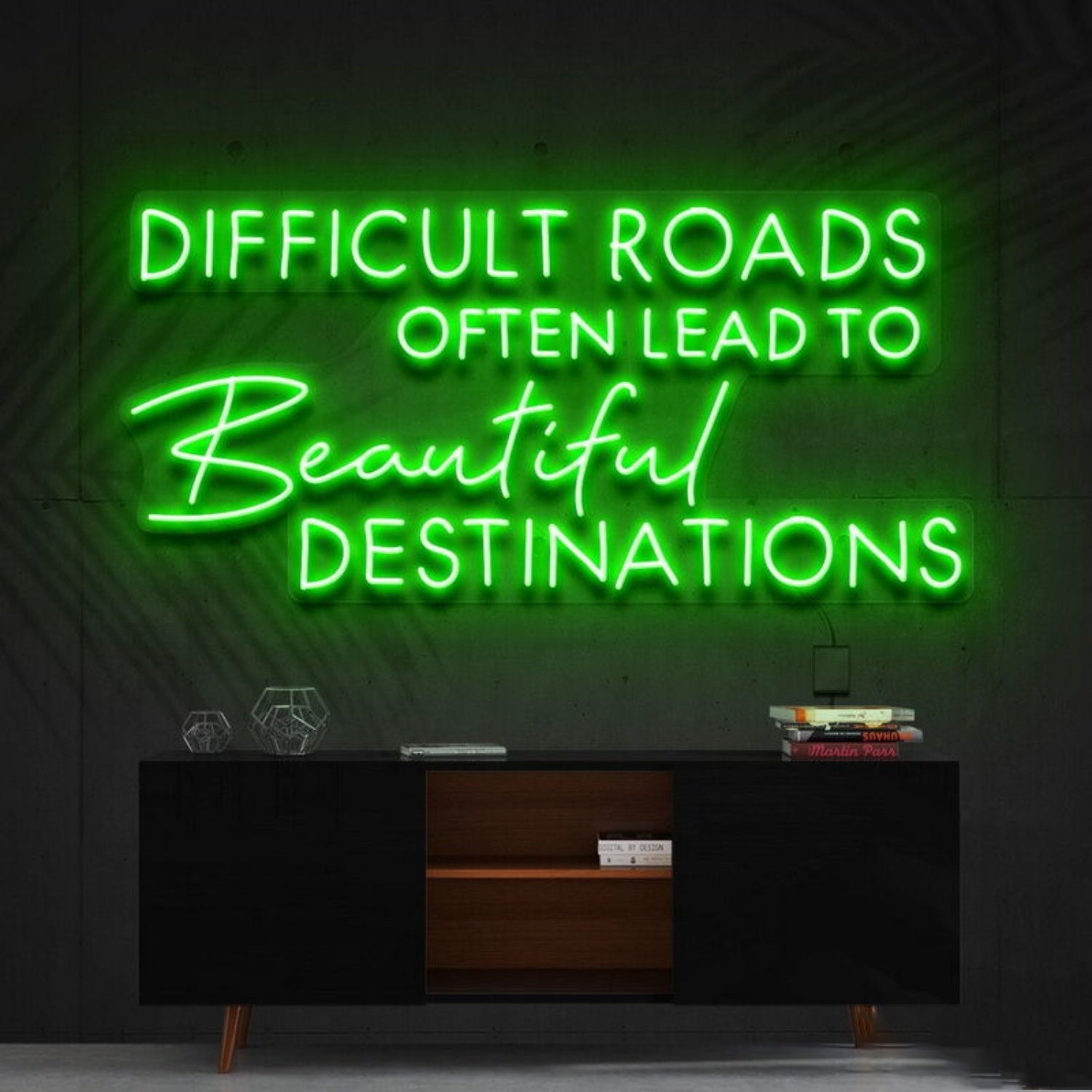 Difficult Roads Lead To Beautiful Destinations Led Neon Sign - Shineneon