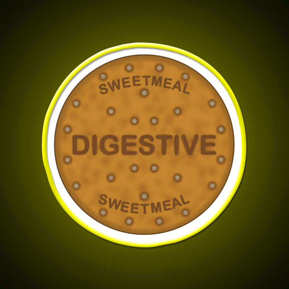 Digestive Biscuit Snack Food Led Neon Sign For Snack Room Rgb Color - Custom LED neon sign front view